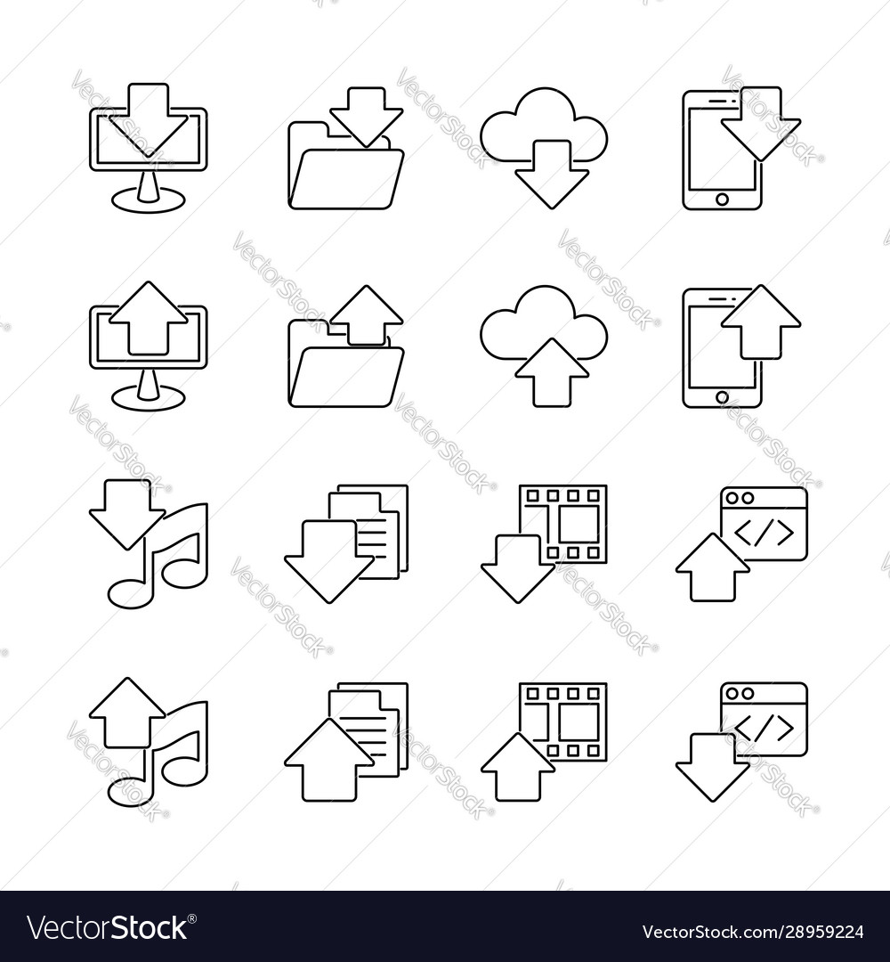 Basic line icon for user interface and web hosting vector image Basic line icon for user interface and web hosting
