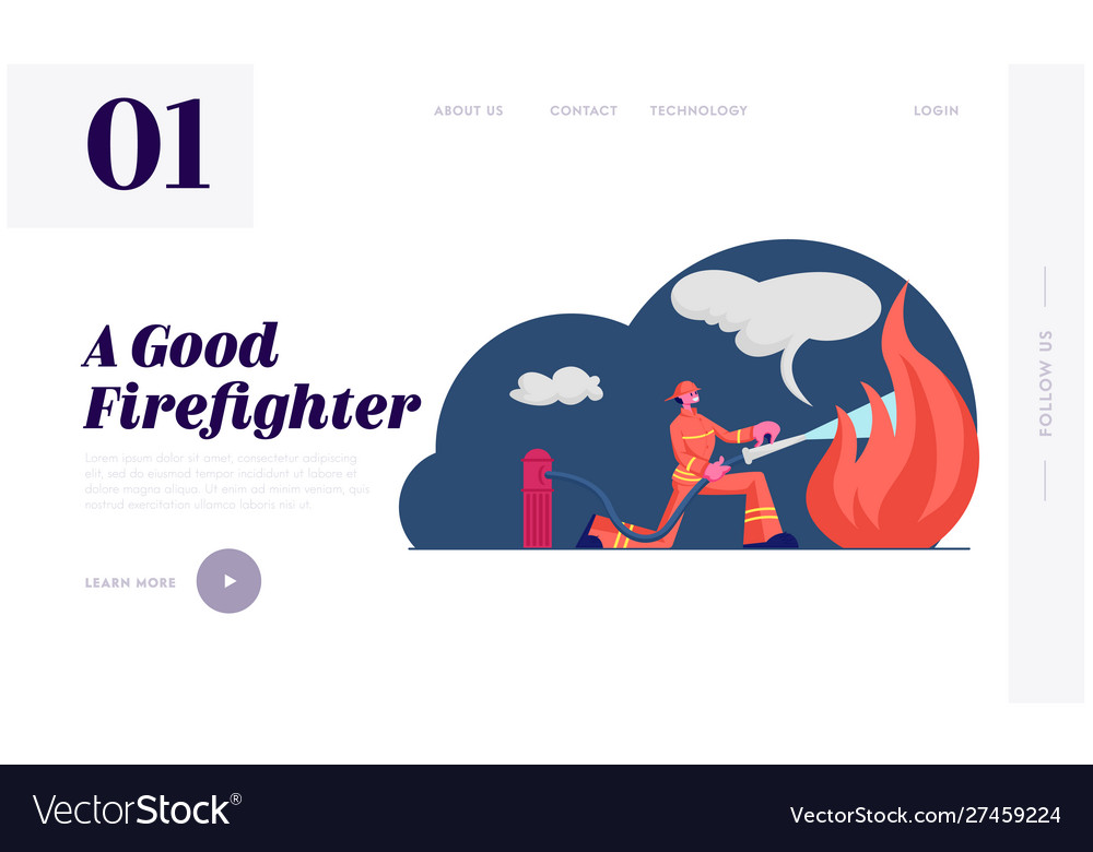 Firefighter profession website landing page