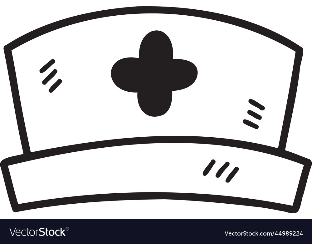 Hand drawn nurse cap Royalty Free Vector Image