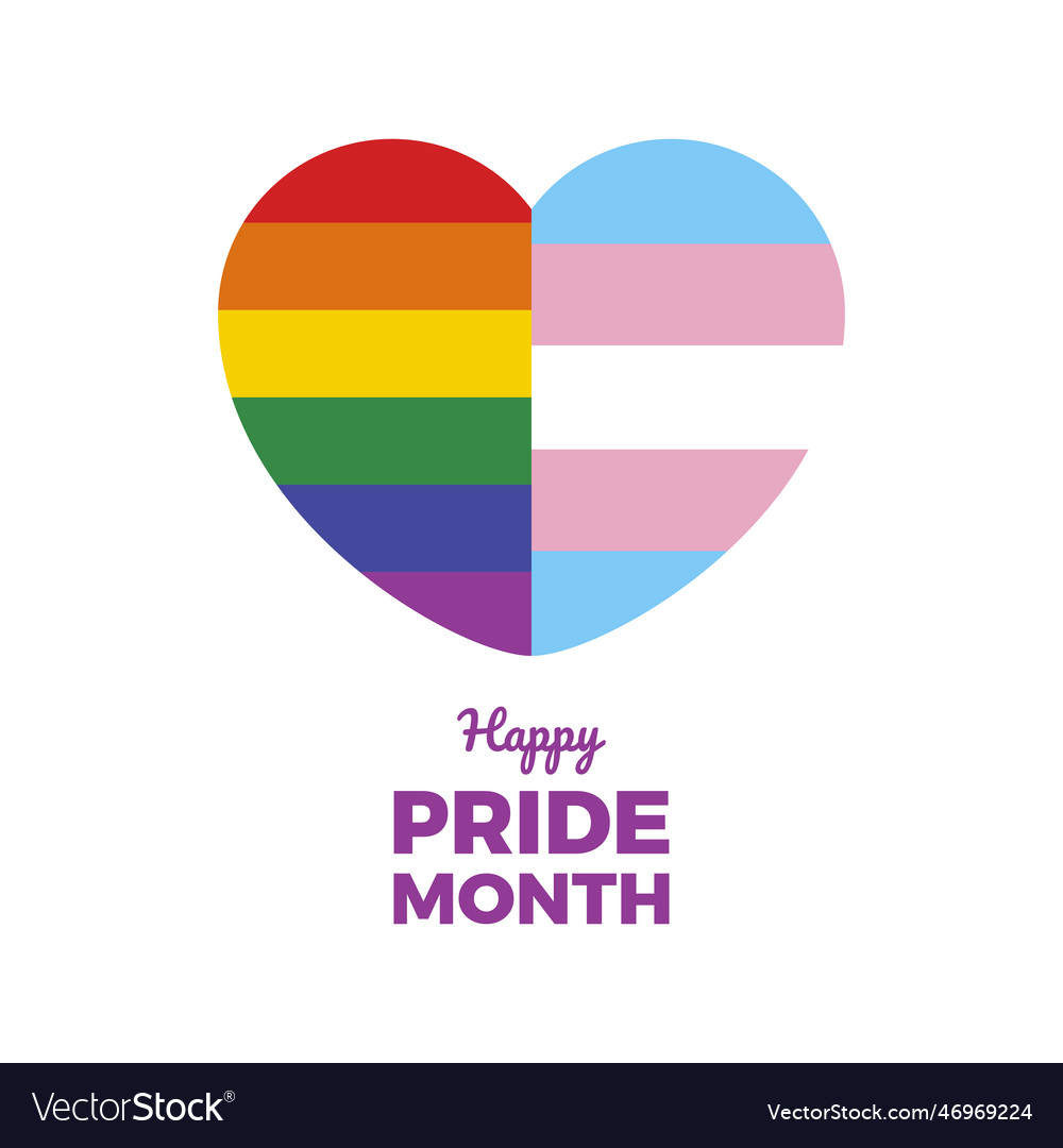 Happy pride month poster with heart shape icon Vector Image