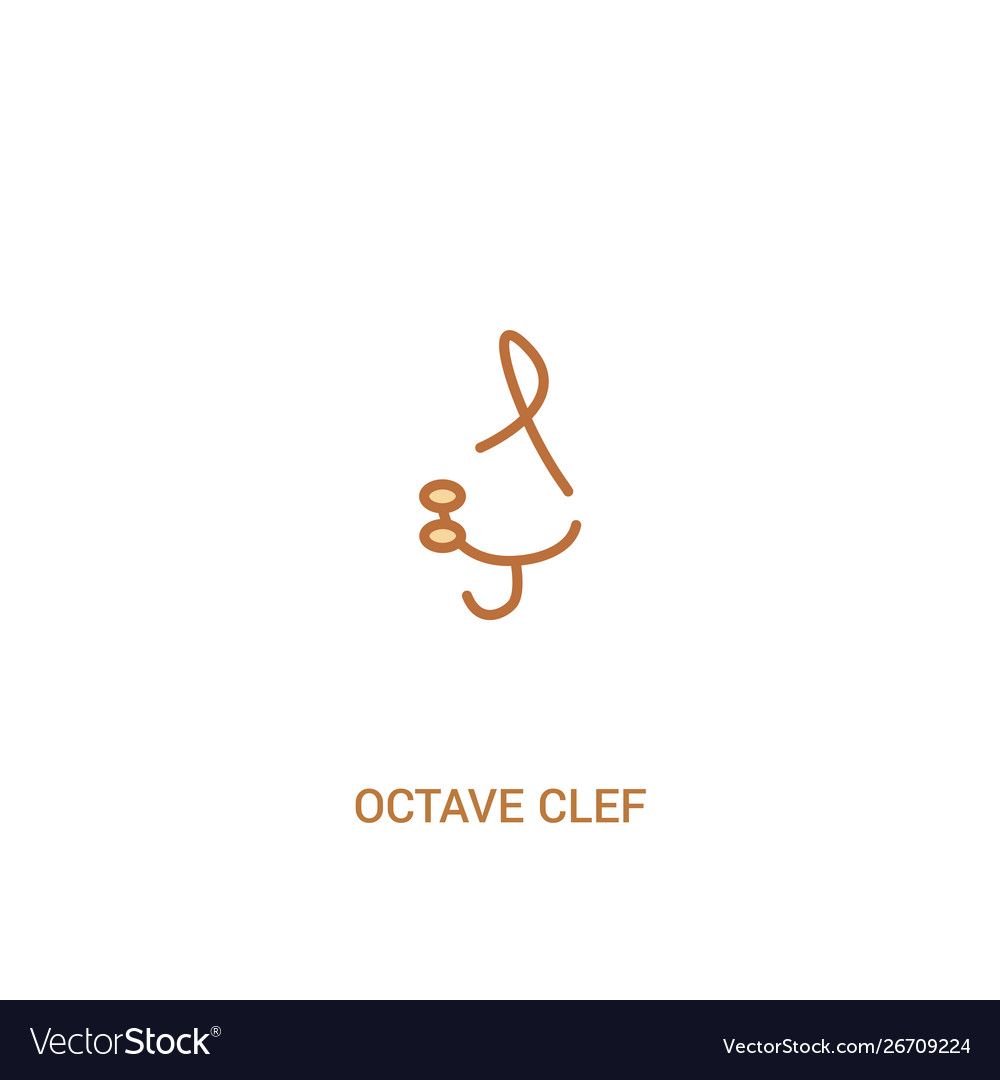 Octave clef concept 2 colored icon simple line vector image Octave clef concept 2 colored icon simple line