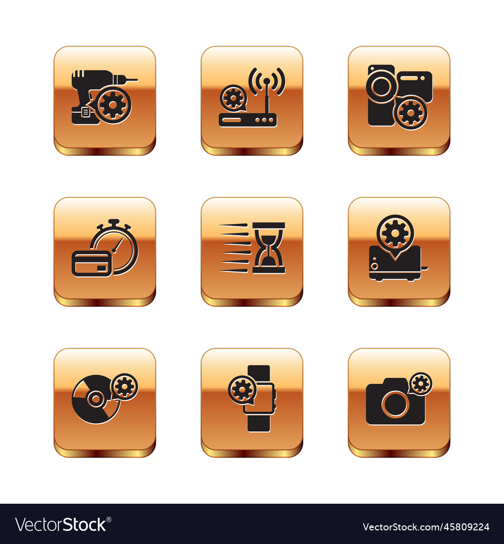 Set drill machine setting cd or dvd disk vector image Set drill machine setting cd or dvd disk
