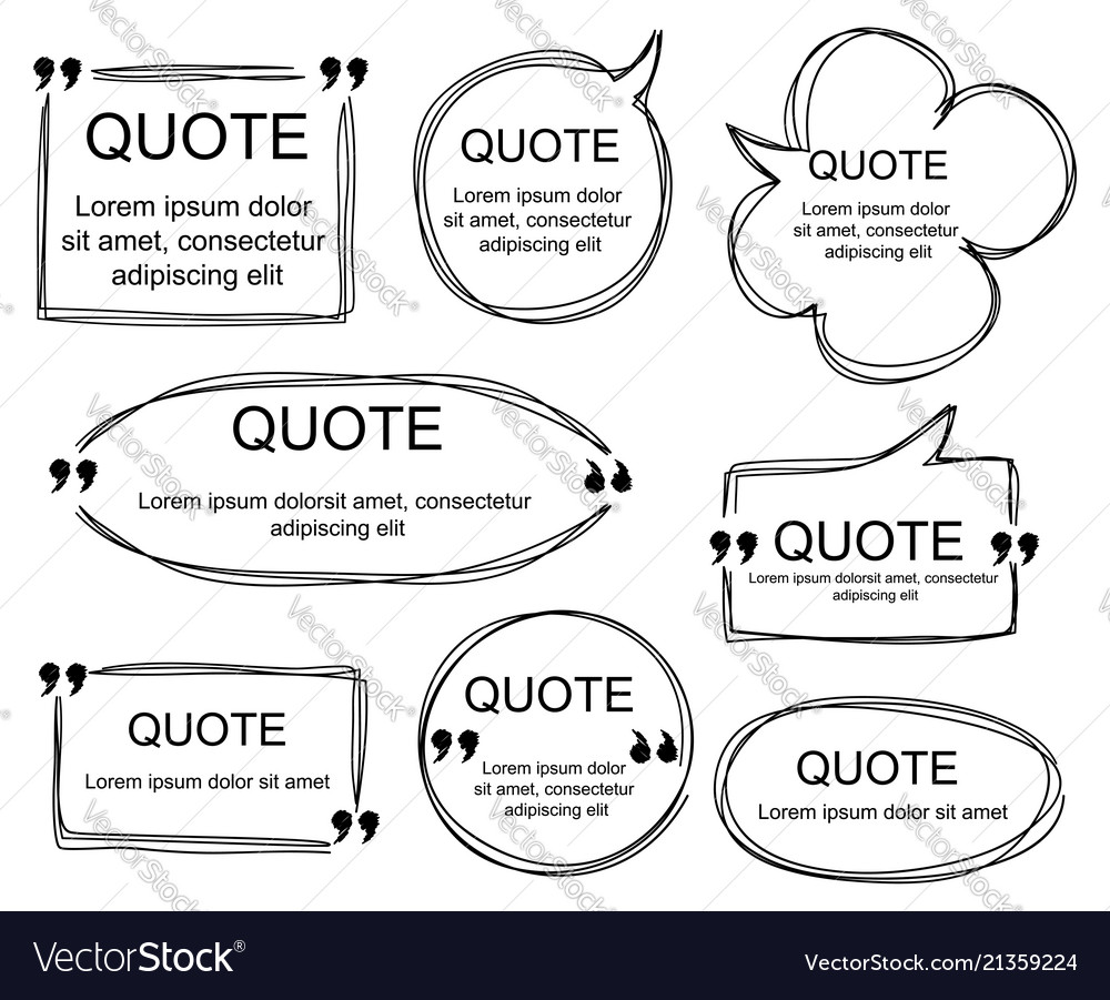 Set of scribbled comic speech bubbles