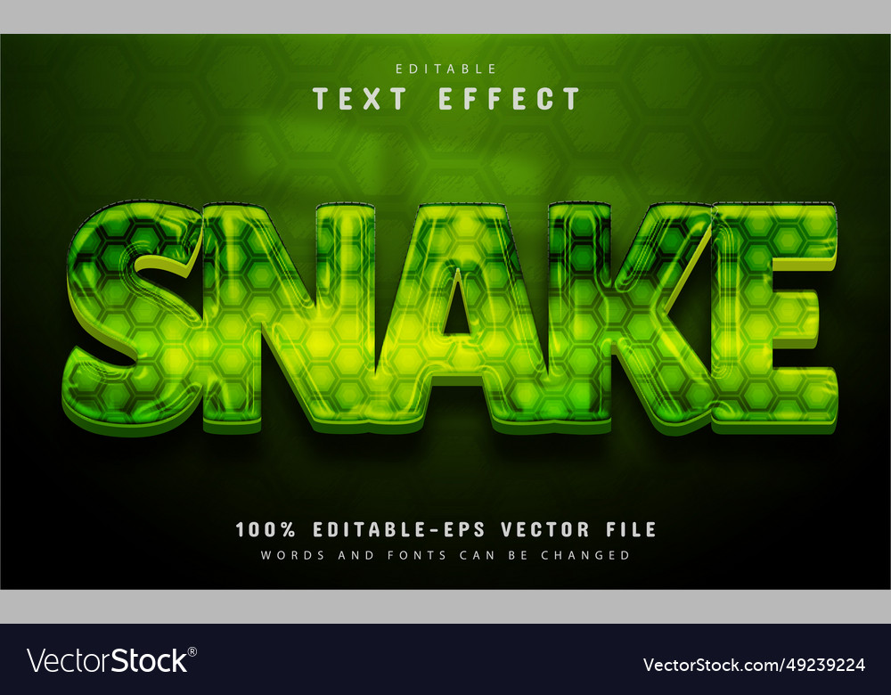Snake text effect vector image Snake text effect