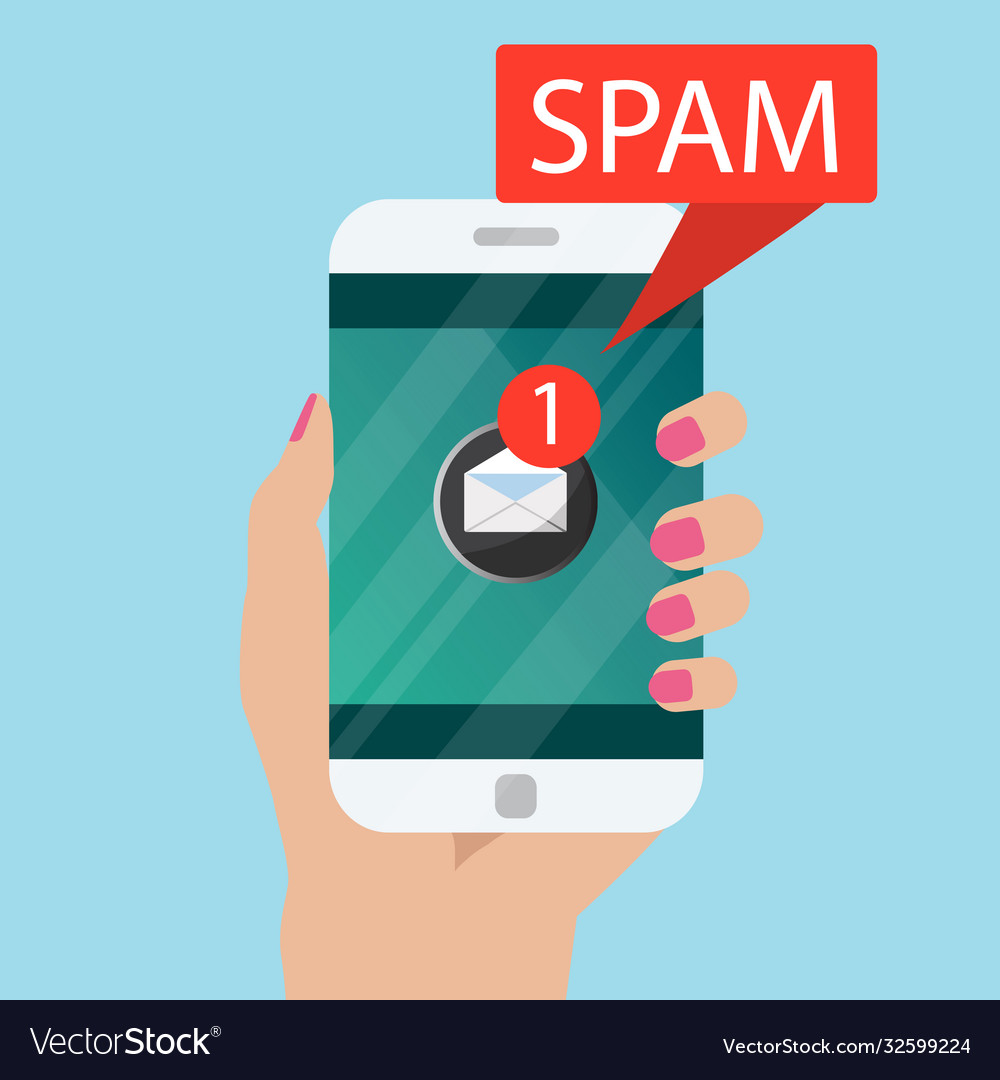 Spam data concept attention message vector image Spam data concept attention message
