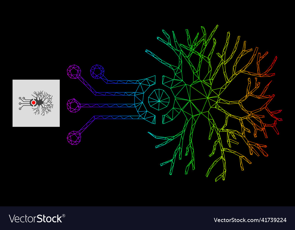 Spectrum gradiented polygonal network digital