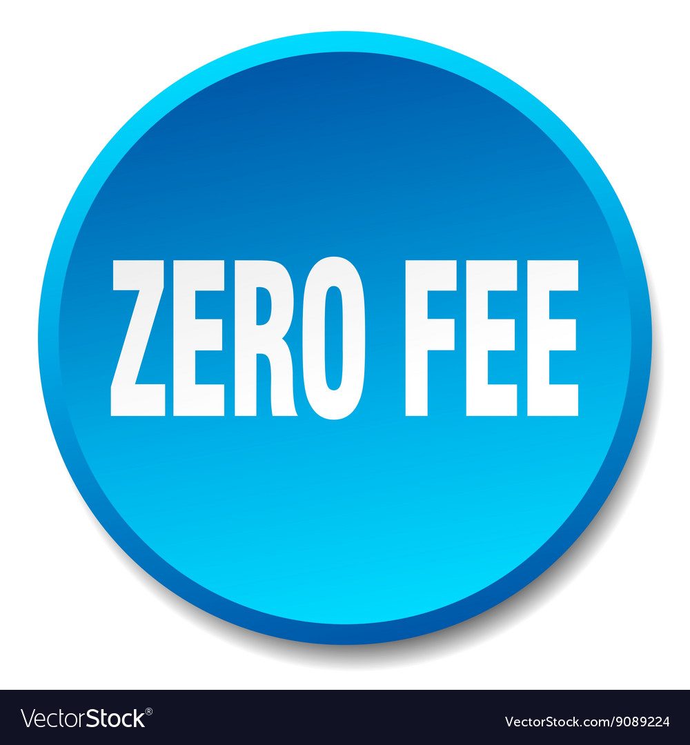 Zero fee blue round flat isolated push button