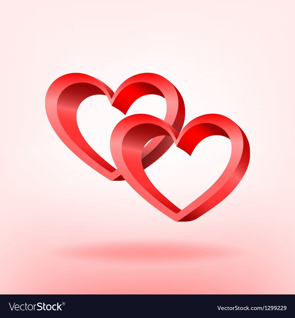 3d red hearts eps10 Royalty Free Vector Image - VectorStock