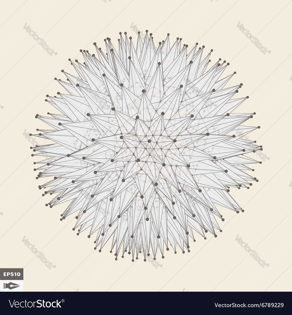 3d sphere with prickles abstract geometric object
