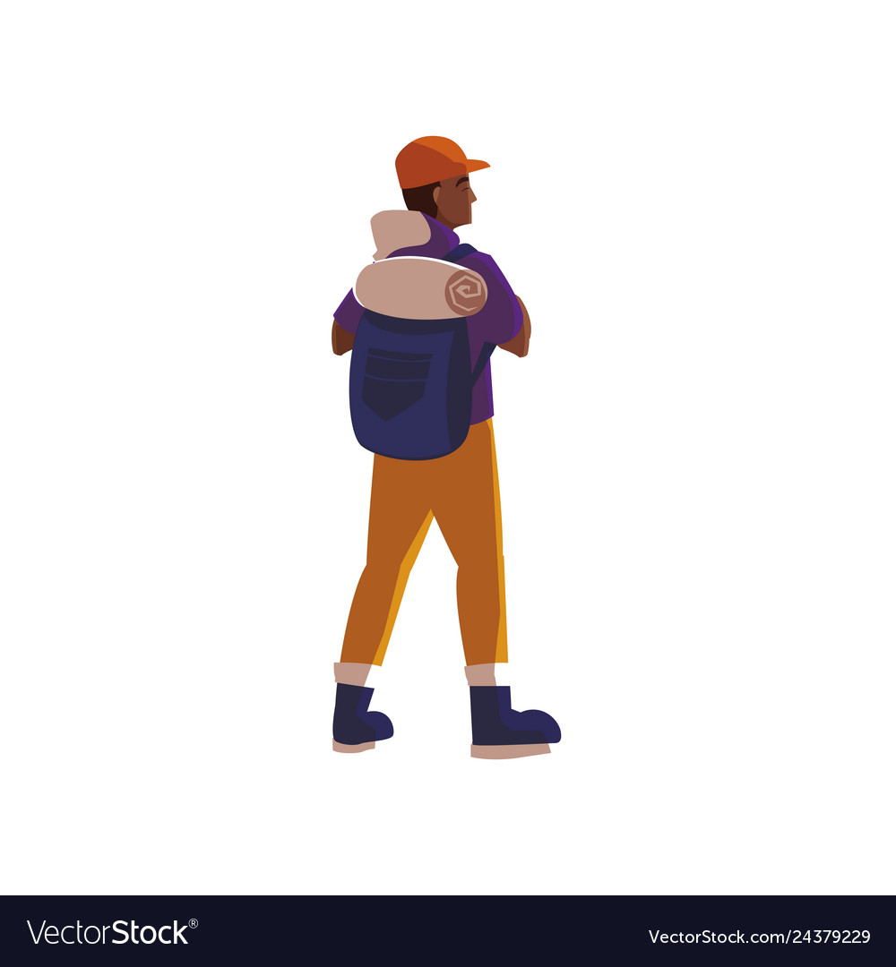 Adventurous Traveler with Backpack