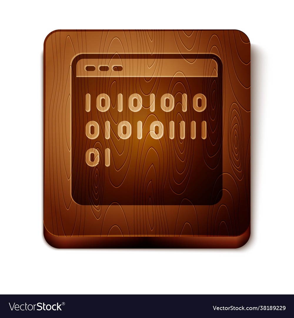 Brown binary code icon isolated on white vector image Brown binary code icon isolated on white
