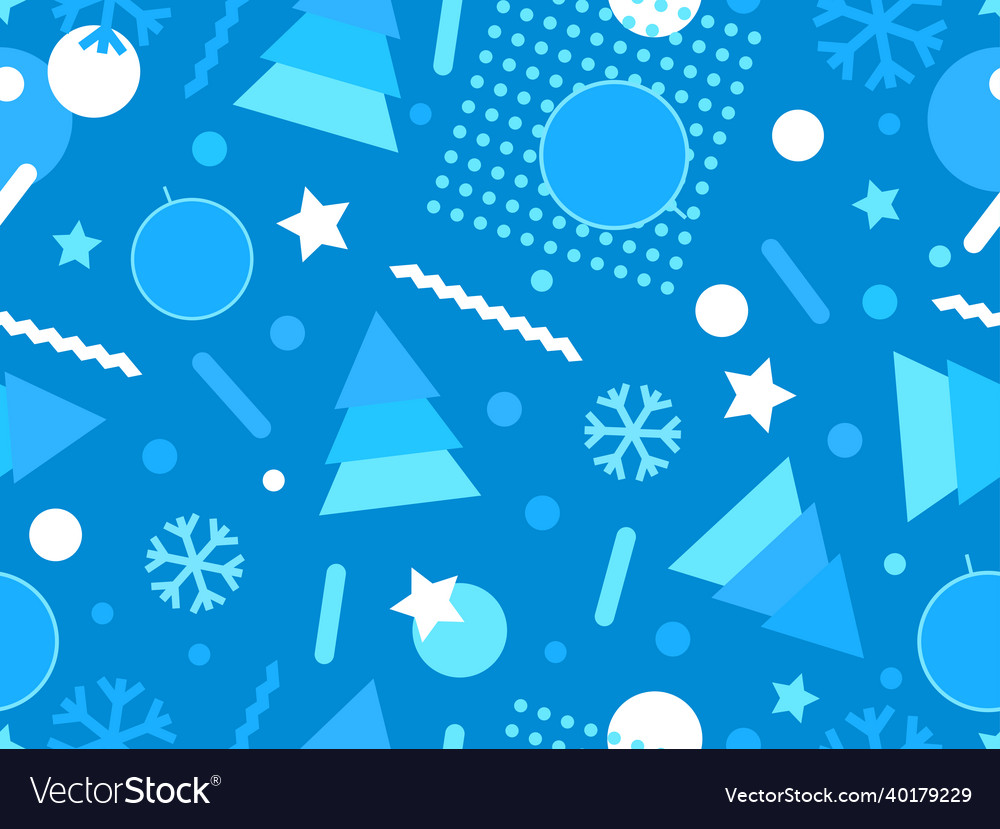 Christmas seamless pattern with geometric