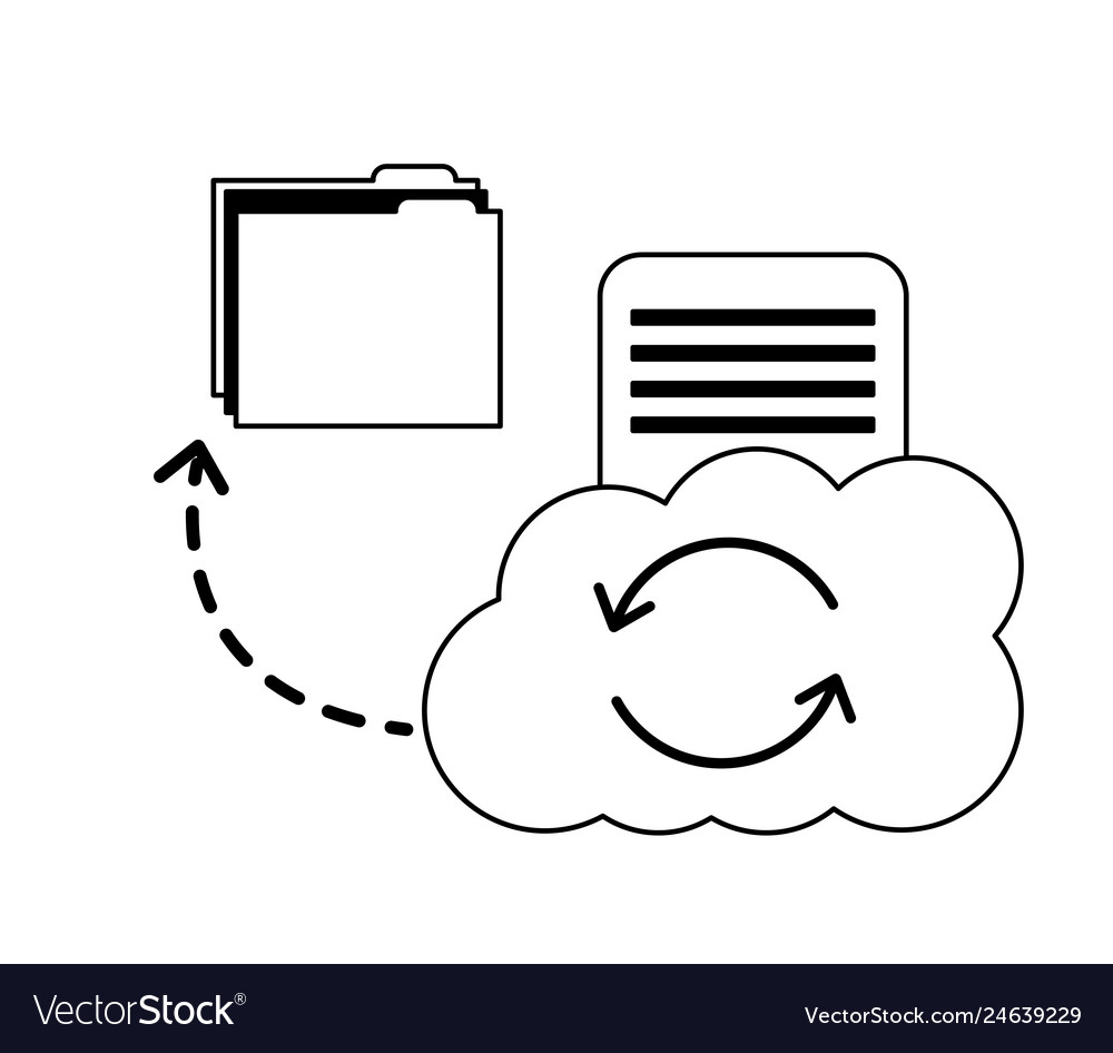 Cloud computing reload folder file data document Vector Image Cloud computing reload folder file data document