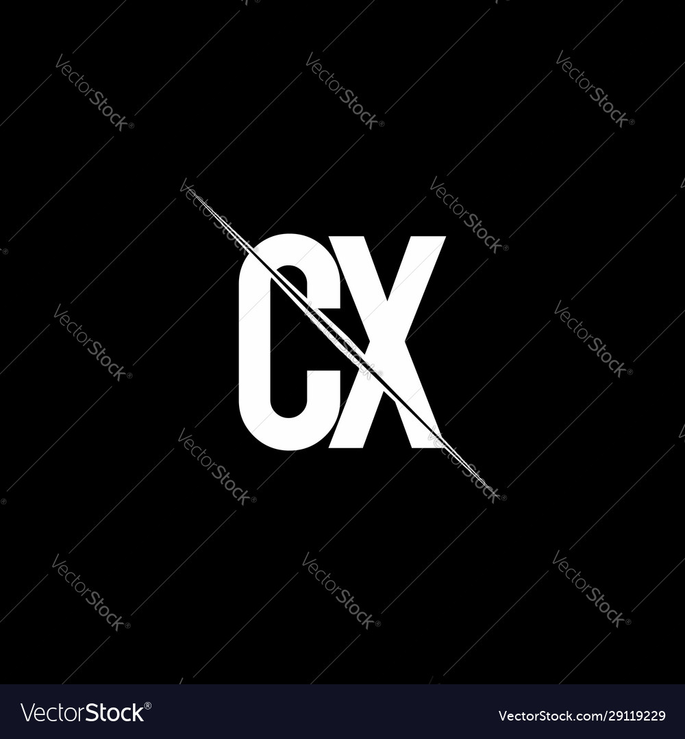 Cx logo monogram with slash style design template