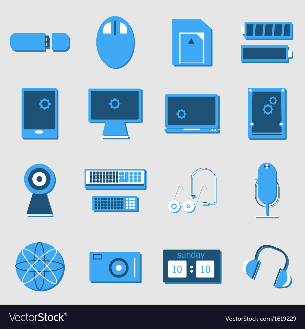 Electronic device color icons on light background