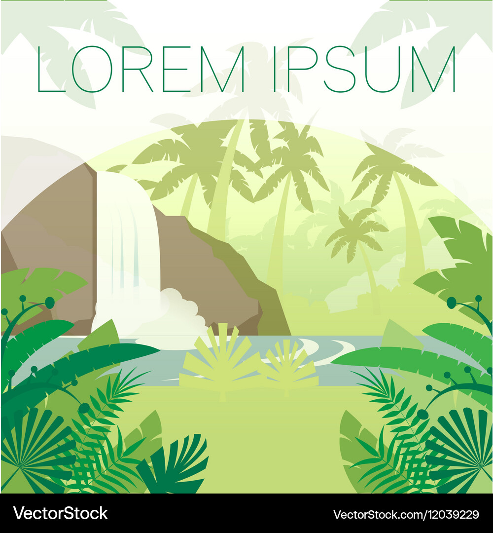 Jungle flat background Royalty Free Vector Image