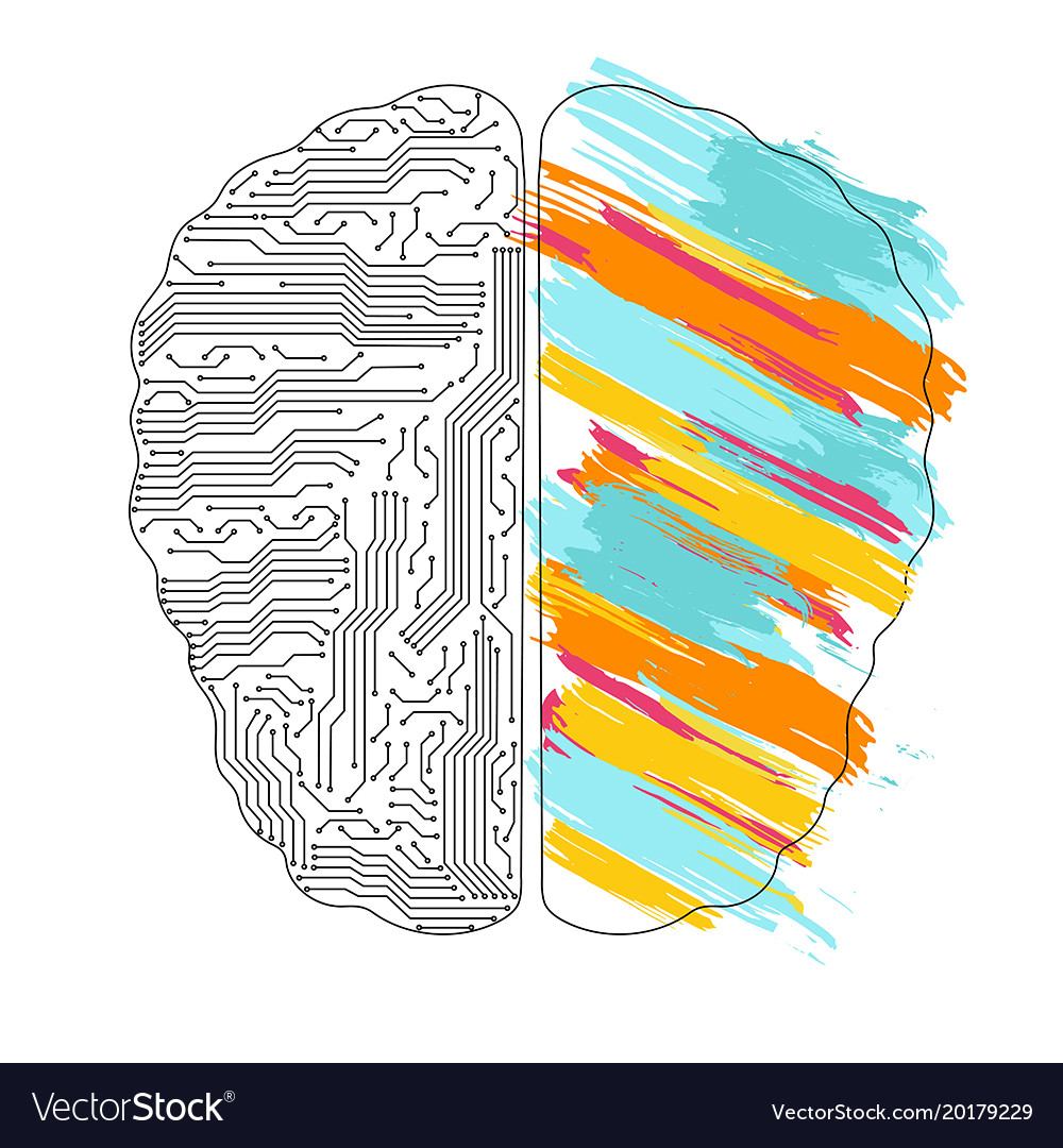 Left and right brain functions concept left and Vector Image