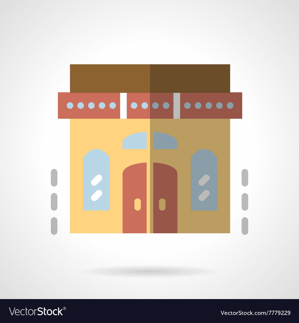 Library flat color design icon