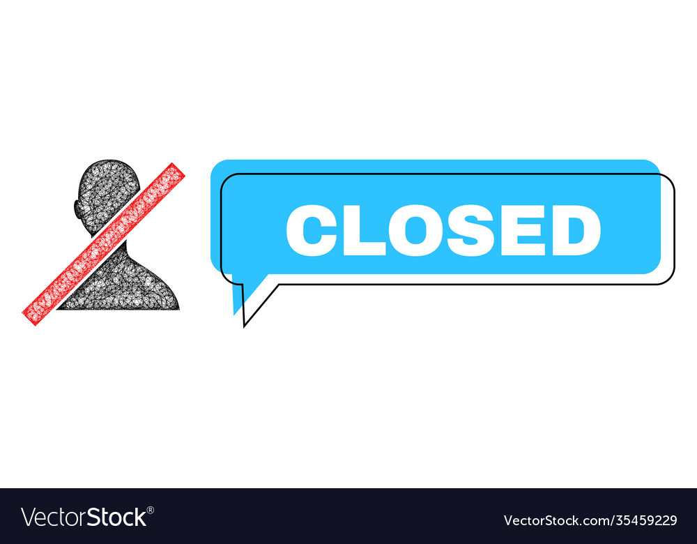 Misplaced closed speech bubble and net mesh