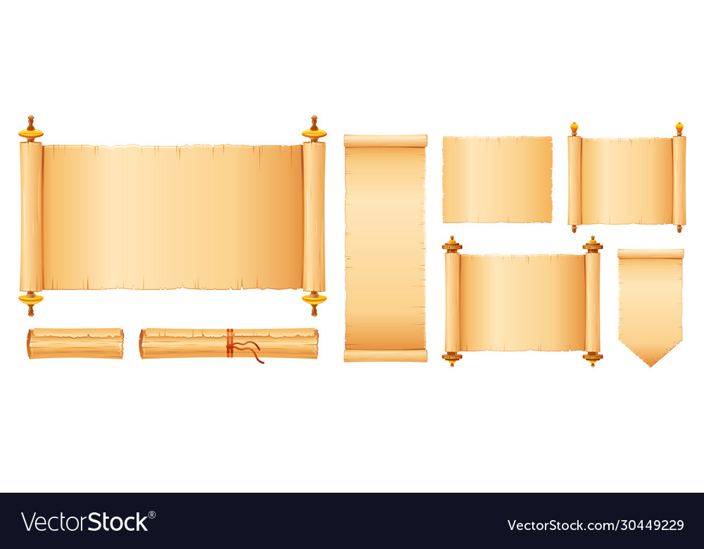 Papyrus scroll set parchment paper mit alt