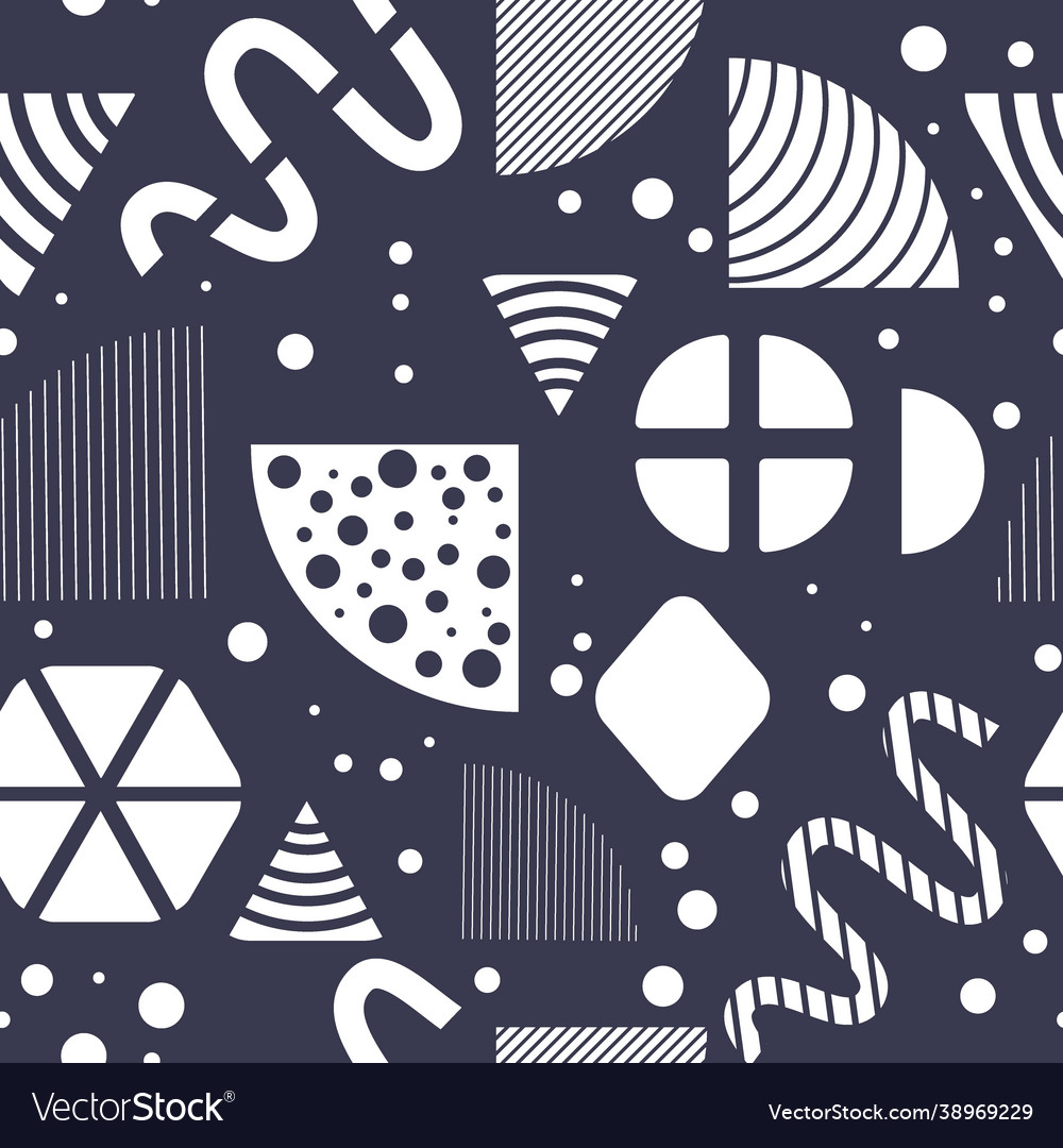 Seamless two color pattern made in memphis style vector image Seamless two color pattern made in memphis style