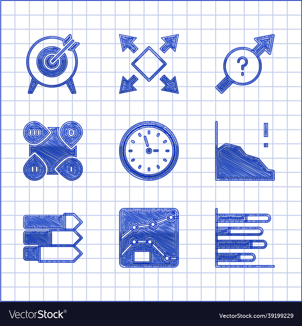 Set clock graph chart diagram pie infographic Vector Image Set clock graph chart diagram pie infographic