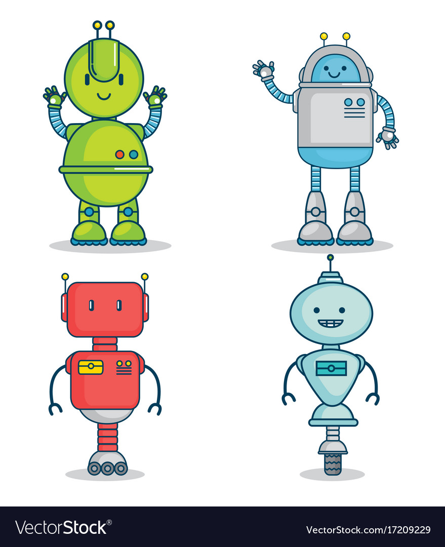 vector robot cute