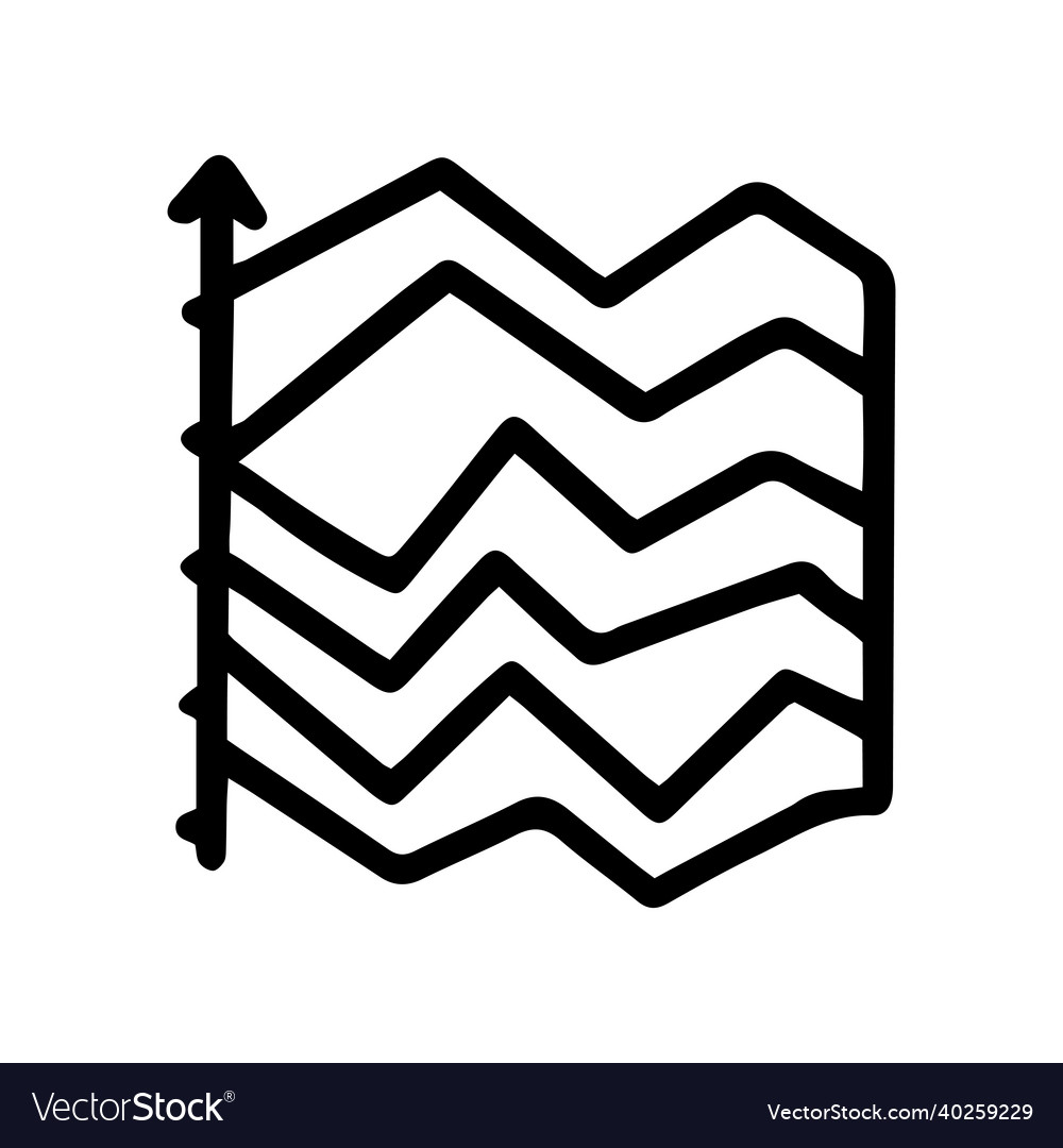 Streamgraph line doodle simple icon design vector image Streamgraph line doodle simple icon design
