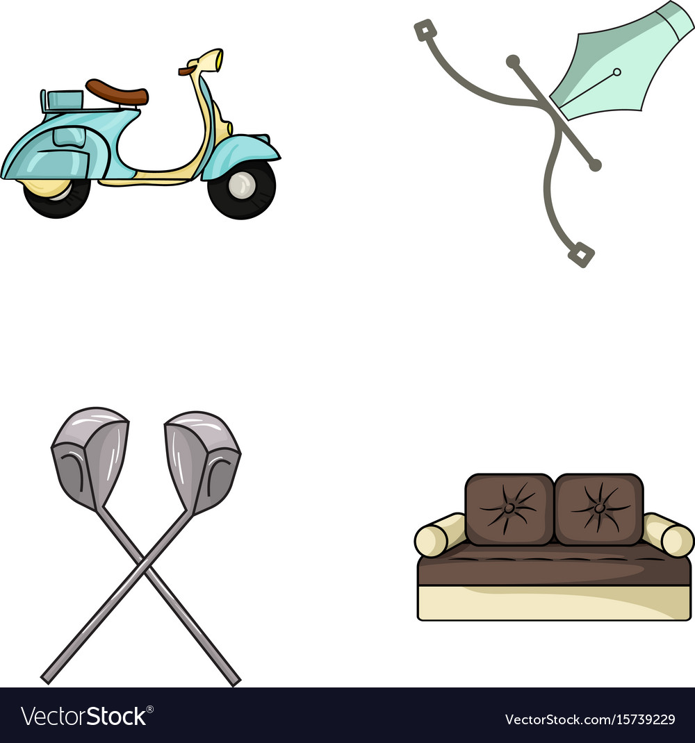 Transport sport and other web icon in cartoon