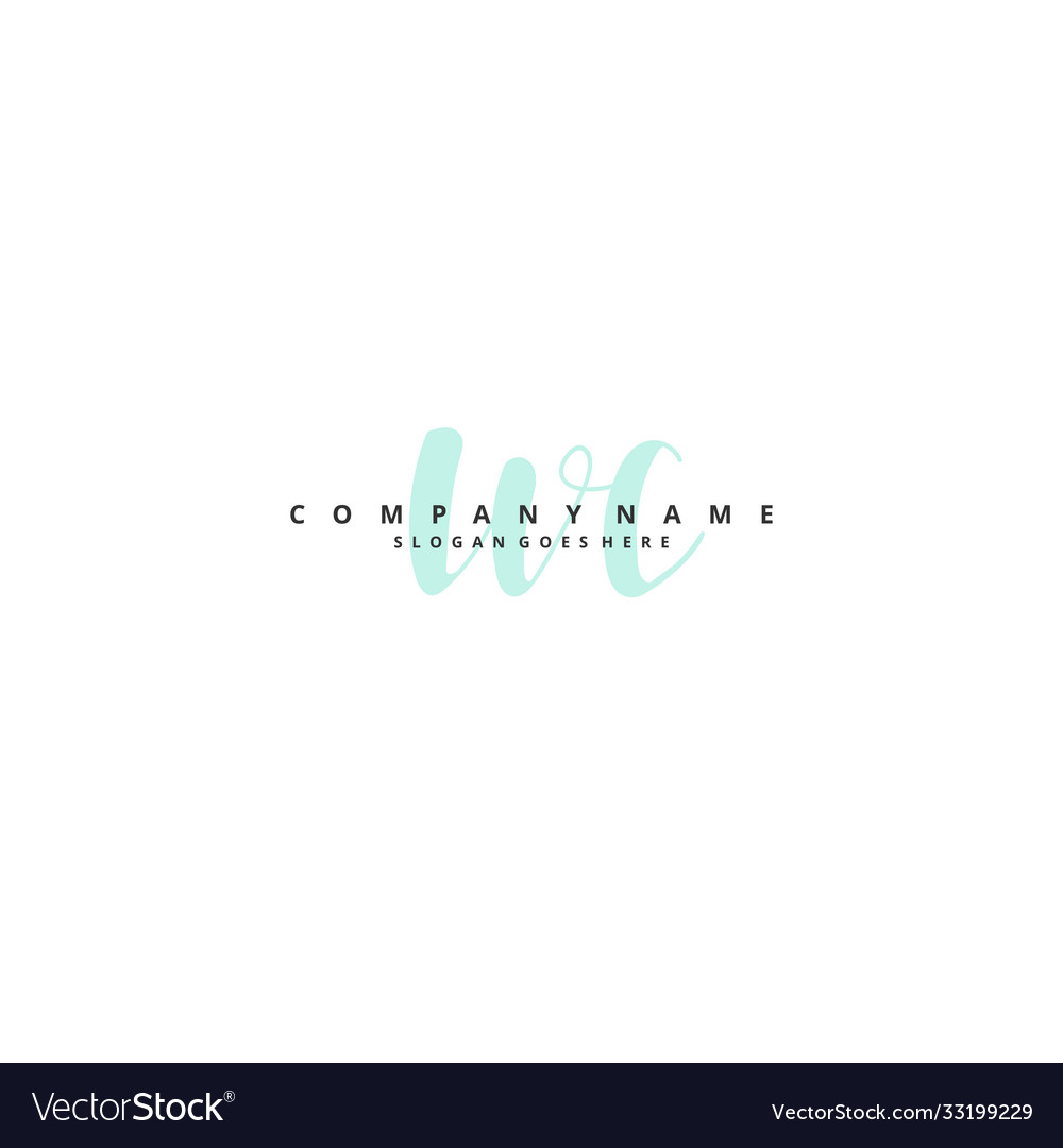 W c wc initial handwriting and signature logo Vector Image W c wc initial handwriting and signature logo