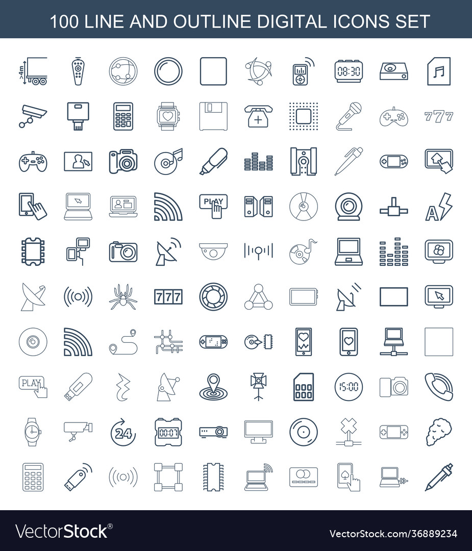 100 digital icons