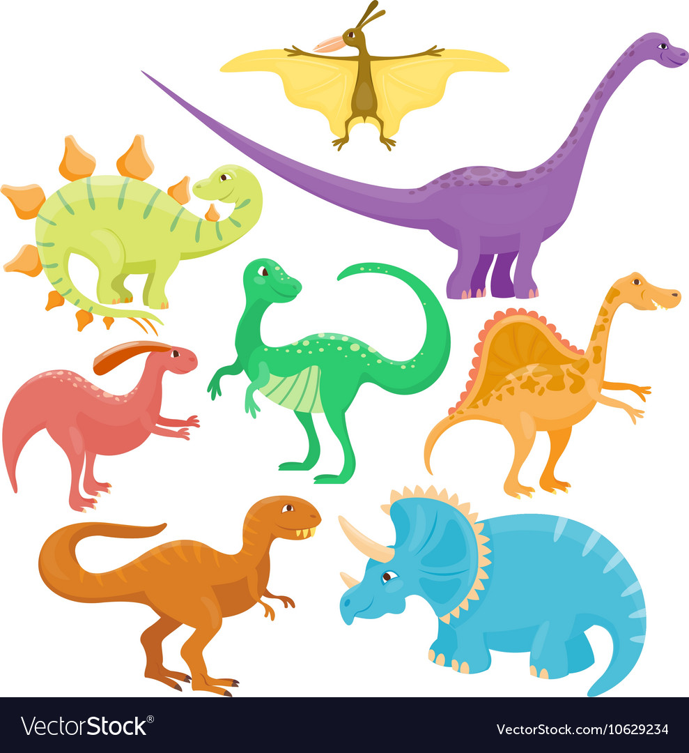 Cartoon dinosaurs Royalty Free Vector Image - VectorStock