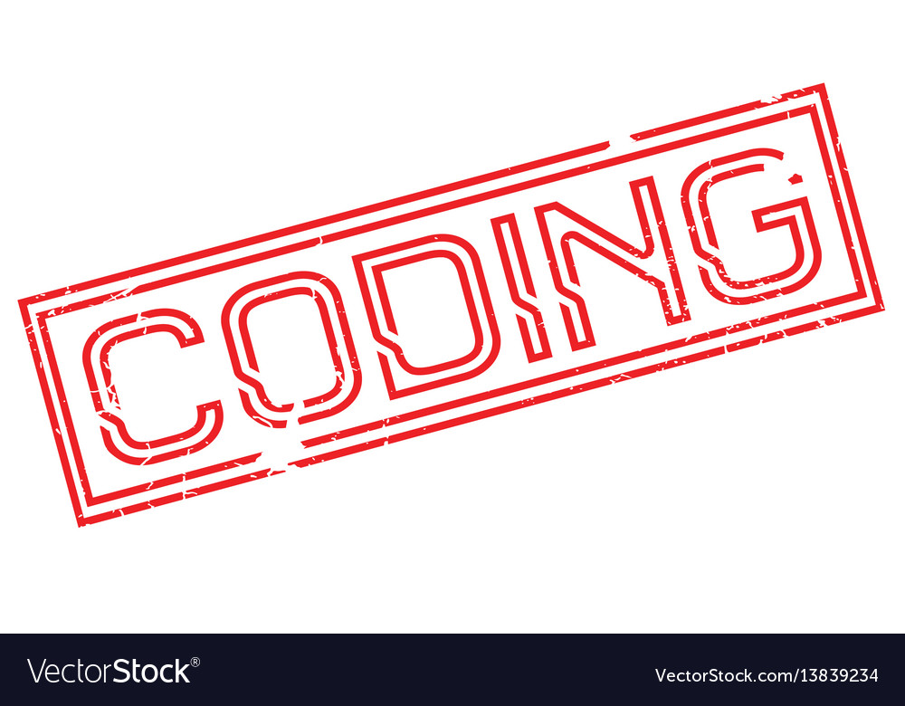 Coding rubber stamp vector image Coding rubber stamp