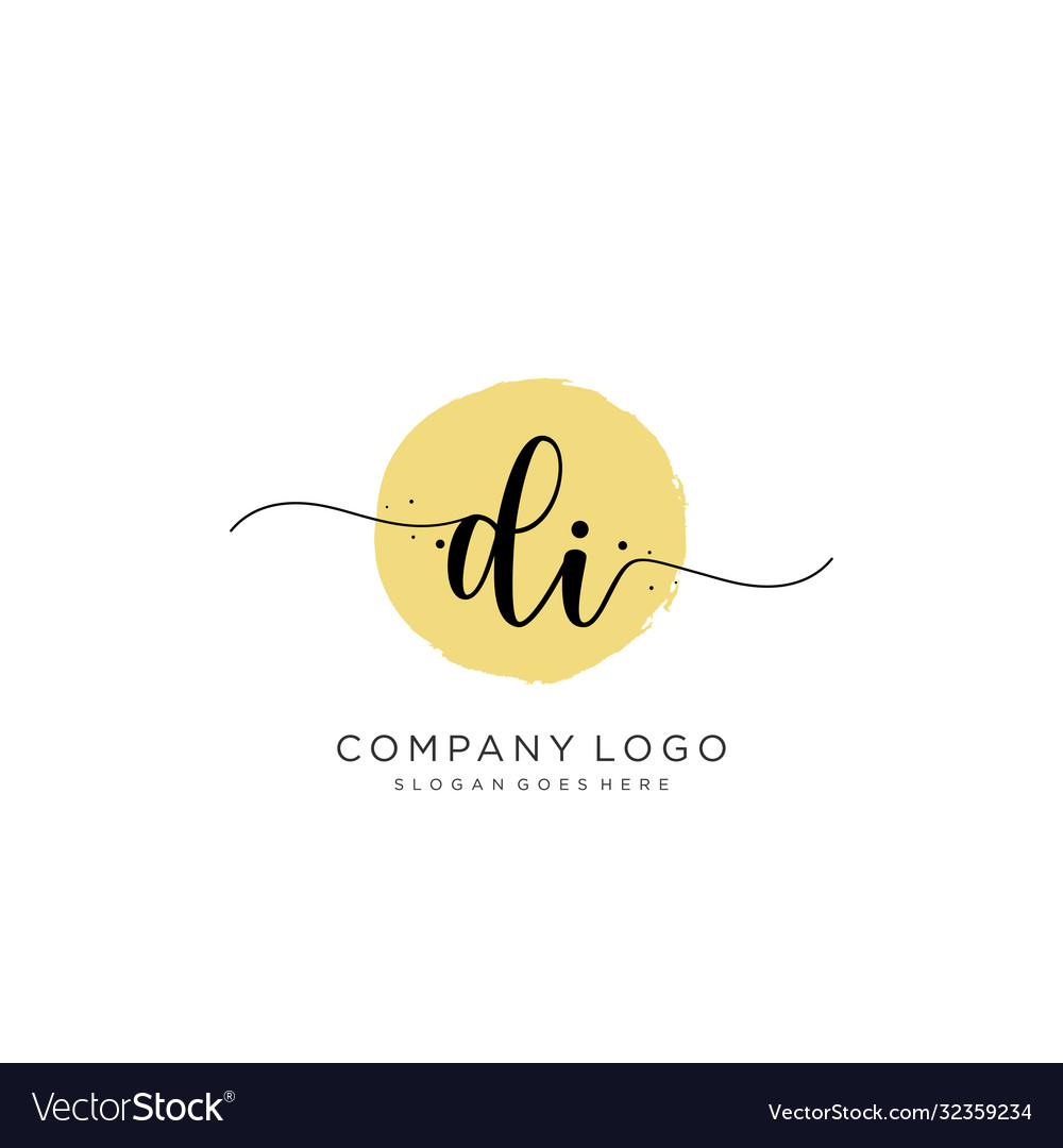 Di initial handwriting logo design