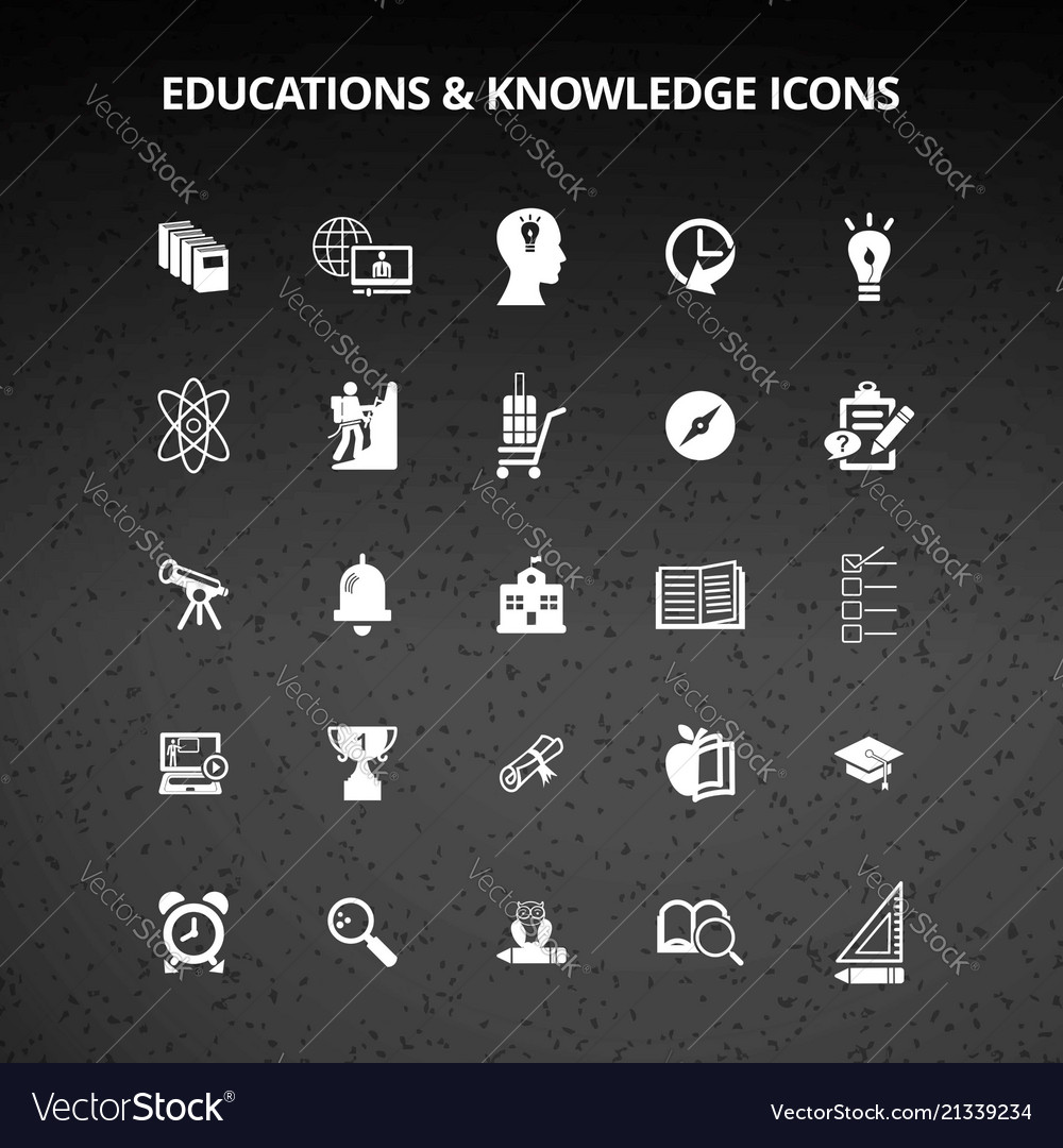Bildung und Wissen Icons vector image Bildung und Wissen Icons