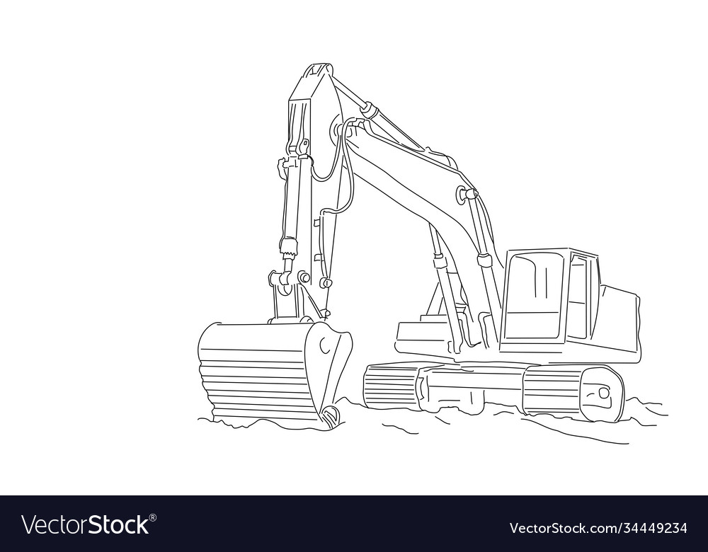 Excavator on building site