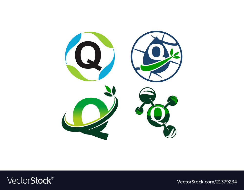 Green project solution a template set vector image Green project solution a template set