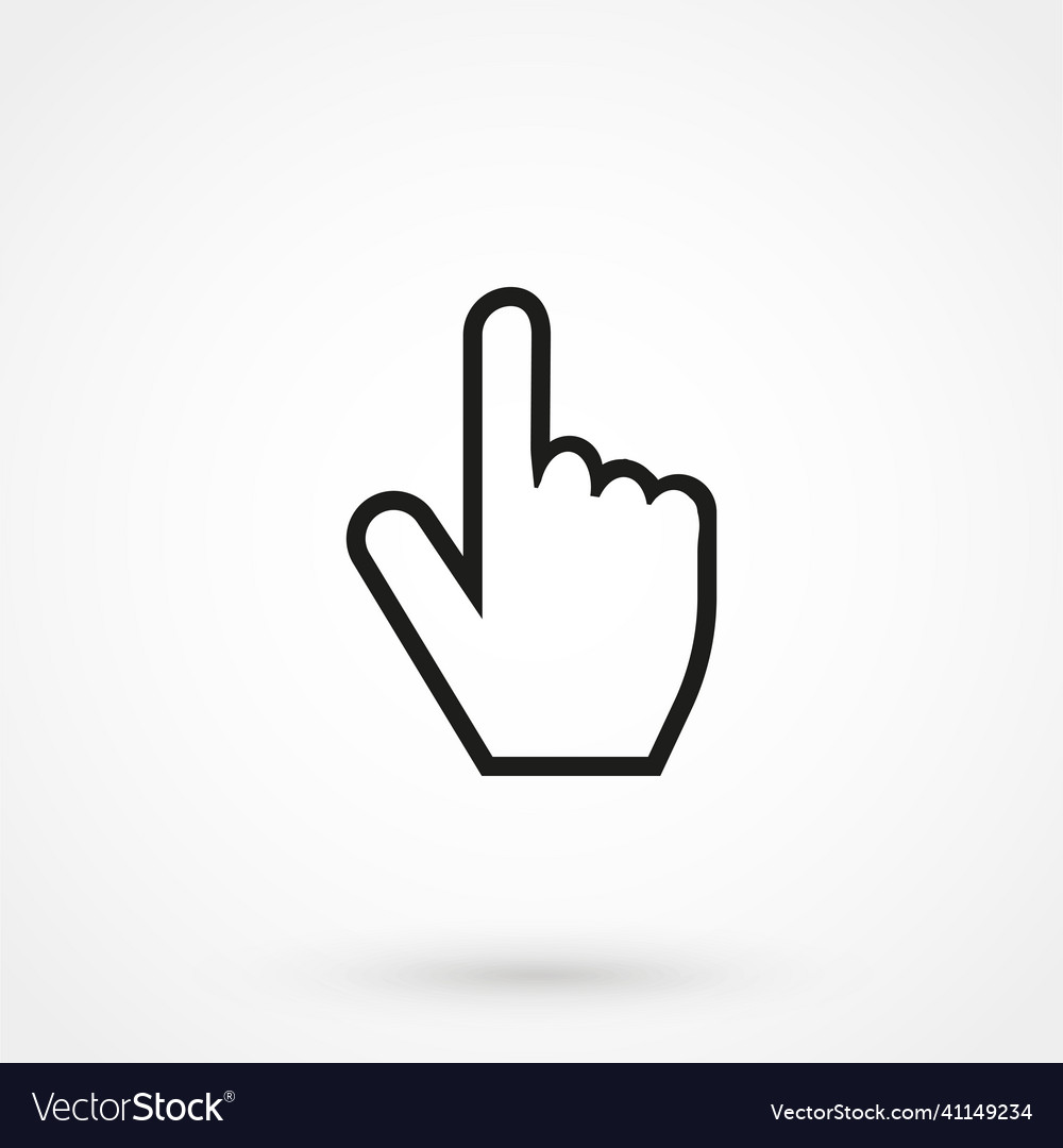 Hand cursor icon in a simple style vector image Hand cursor icon in a simple style