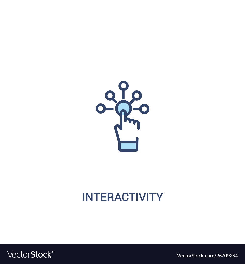 Interactivity concept 2 colored icon simple line