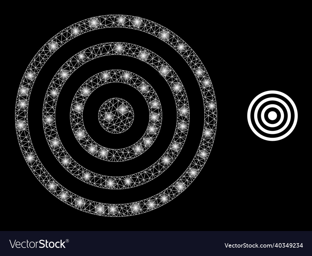 Mesh net concentric circles with bright vector image Mesh net concentric circles with bright