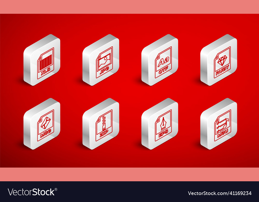 Set line m3u file document jpg otf ruby eps vector image Set line m3u file document jpg otf ruby eps