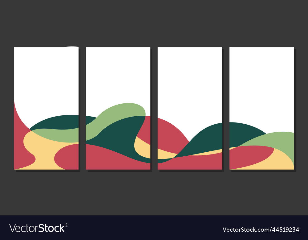 Set von bunten geometrischen abstrakten Fluidformen