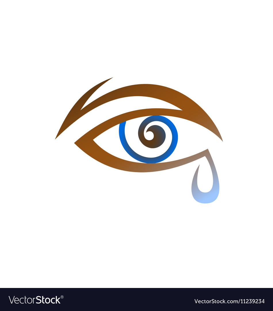 Eye with tears Royalty Free Vector Image - VectorStock