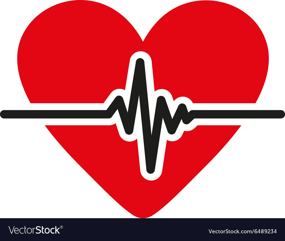 The Heart Icon Cardiology And Cardiogram Ecg Vector Image 2043