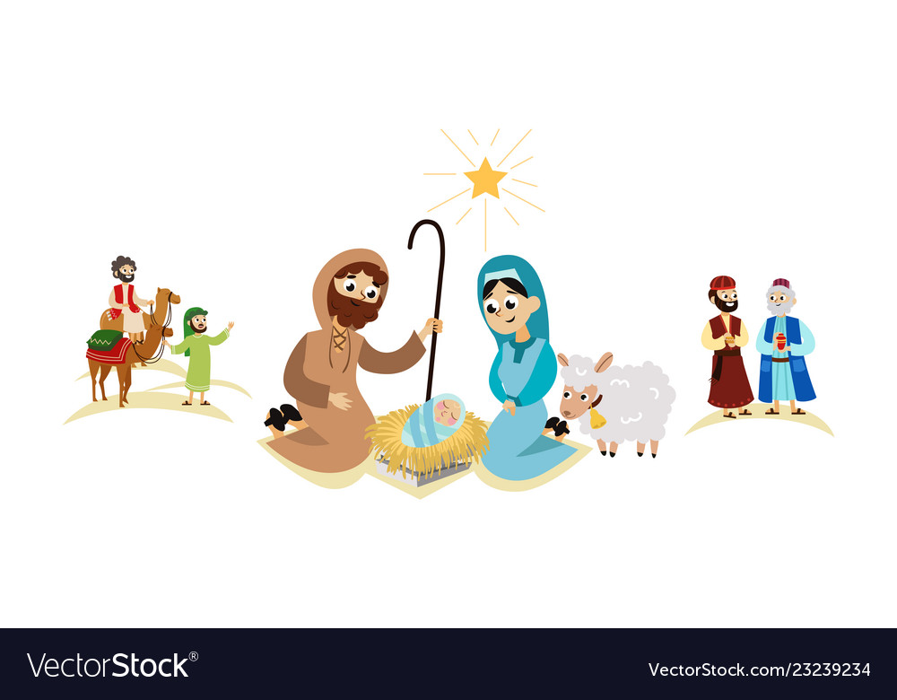 Three magic kings of orient on camels going Vector Image