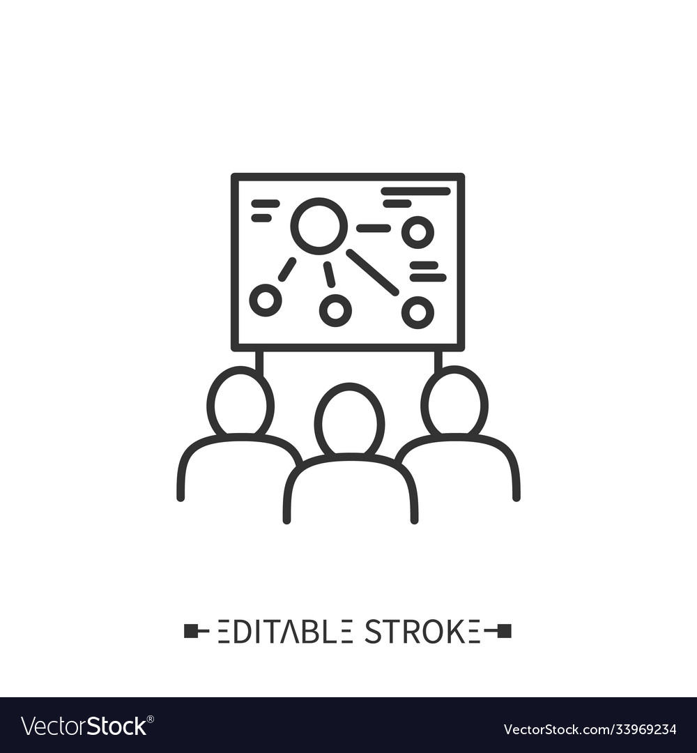 Training class line icon eidtable vector image Training class line icon eidtable
