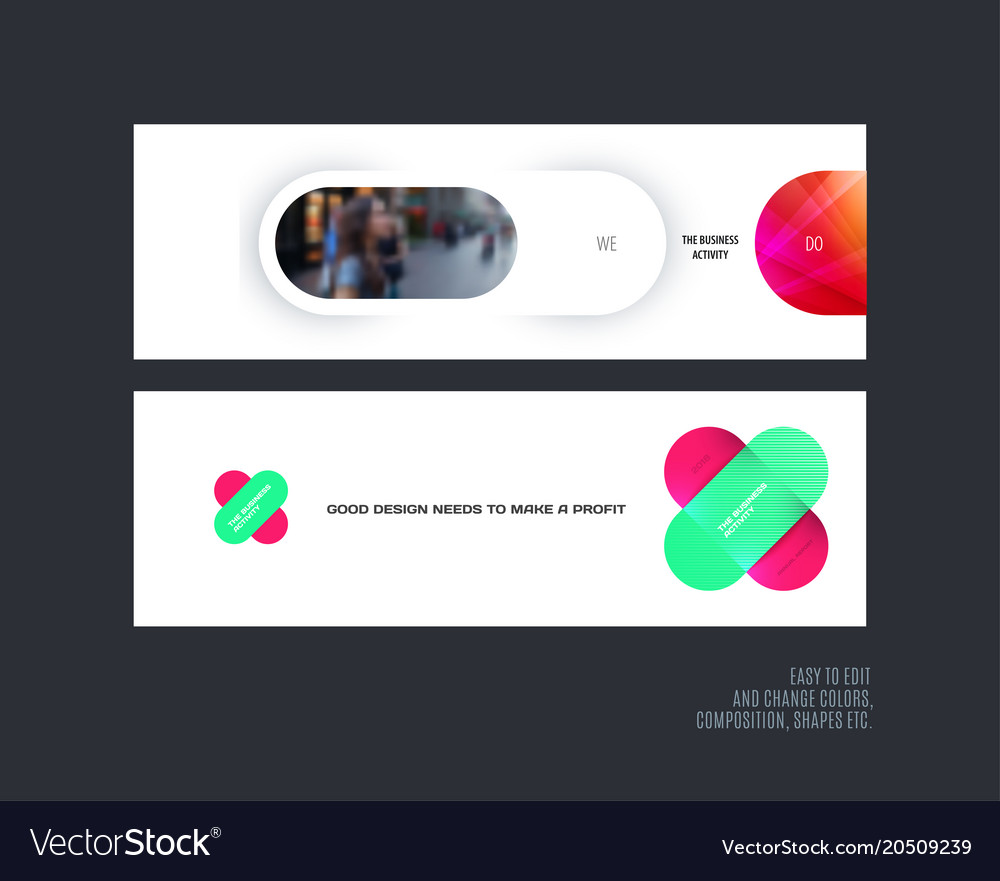 Abstract set of modern horizontal website