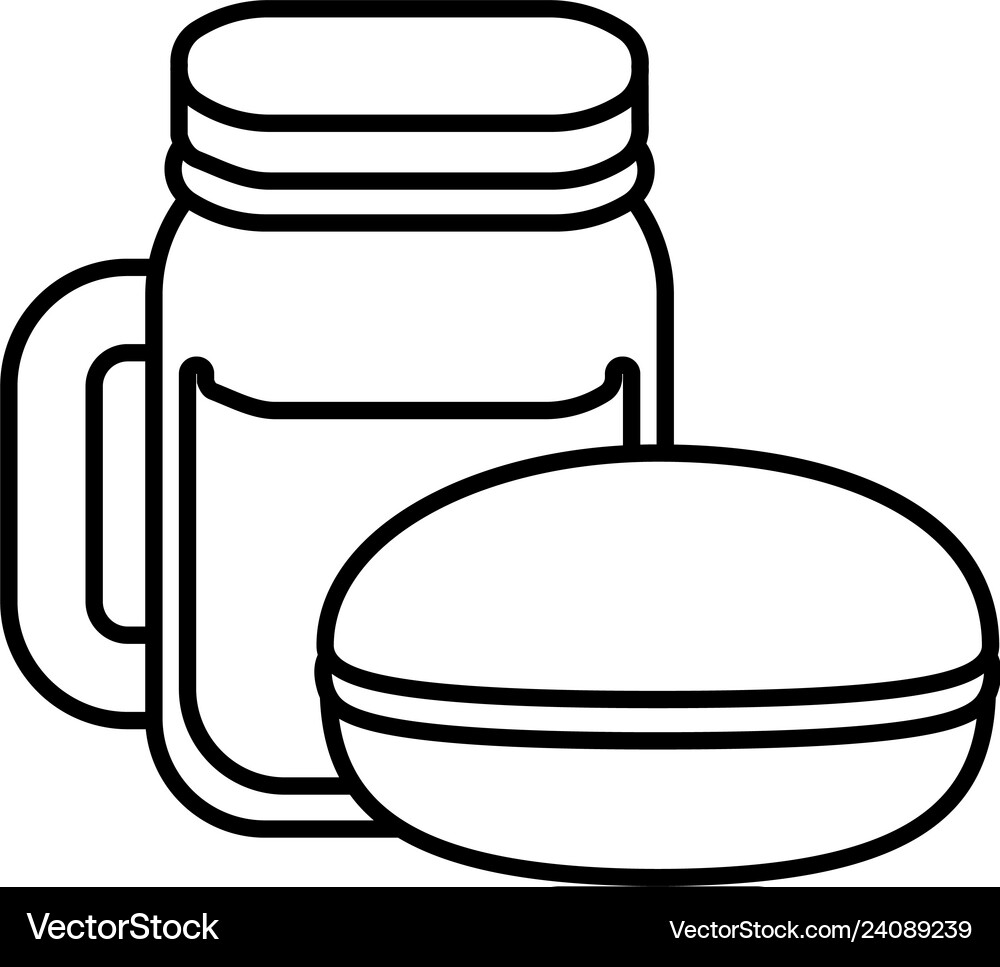 Cute beverage jar with candy Royalty Free Vector Image