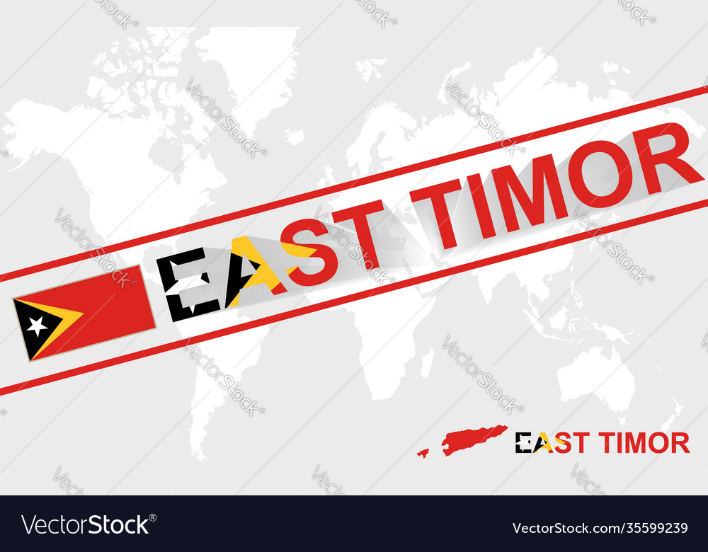 East timor map flag and text Vector Image East timor map flag and text