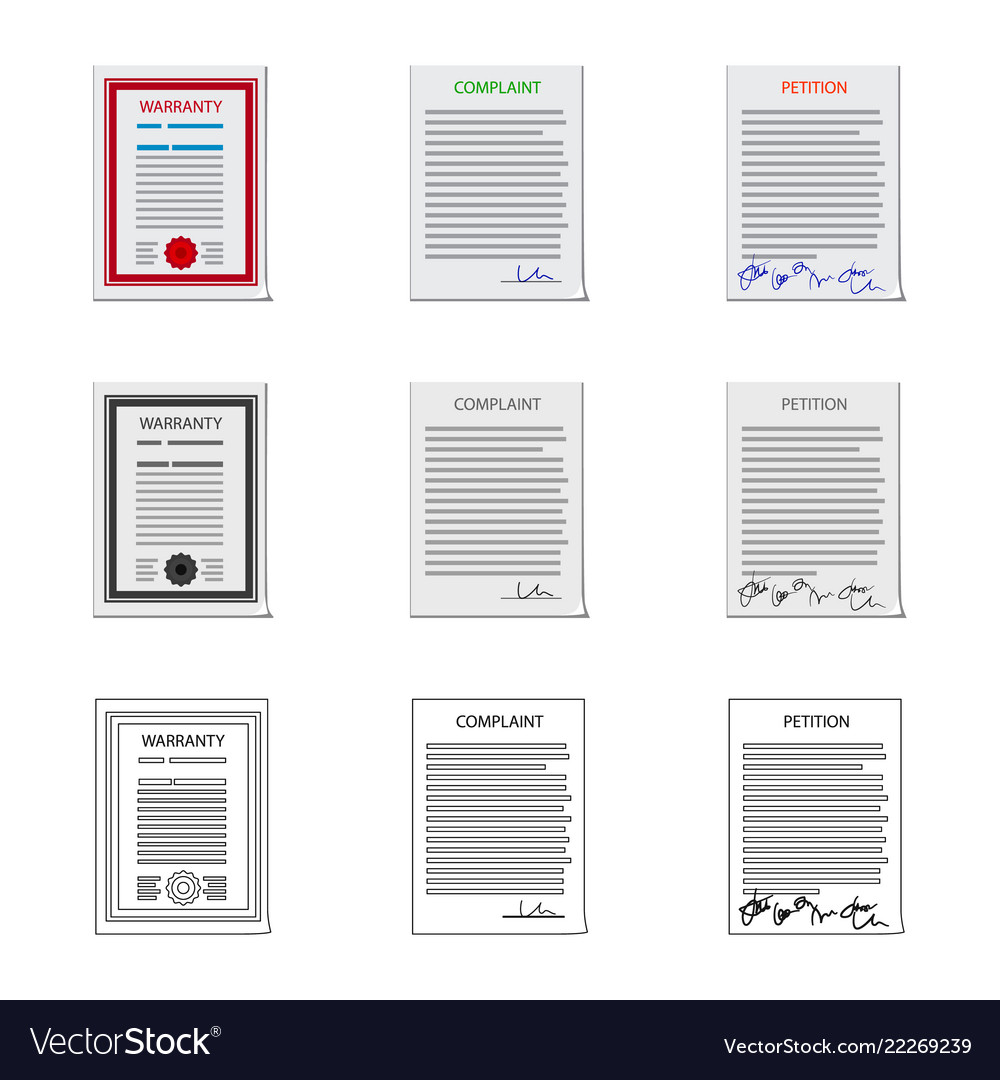 Form and document sign set vector image Form and document sign set
